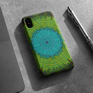 ウィーブマンダラブルーとグリーン iPhone 11 ケース