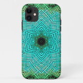 ウィーブマンダラブルーとグリーン Case-Mate iPhoneケース (裏面)