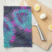 ウィーブマンダラブルーピンクと紫 キッチンタオル (四つ折り)