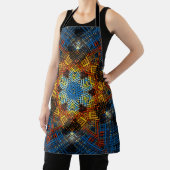 ウィーブマンダラブルー黄色と赤 エプロン (インサイチュ)