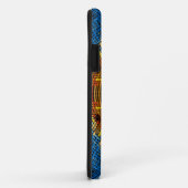 ウィーブマンダラブルー黄色と赤 Case-Mate iPhoneケース (裏面/右)