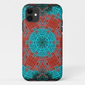 ウィーブマンダラレッドとブルー Case-Mate iPhoneケース (裏面)