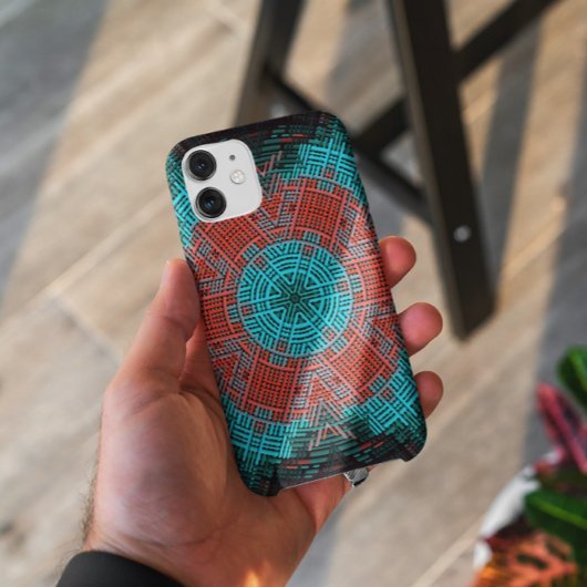 ウィーブマンダラレッドとブルー Case-Mate iPhoneケース