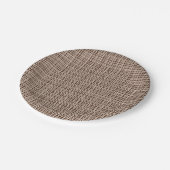 ウィーブ素晴らしレトロミニマリスト茶色のパターン ペーパープレート (アングル)