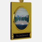 ウィーホーケンのスチームフェリー1868 ゴールドプレートバナーオーナメント (右)