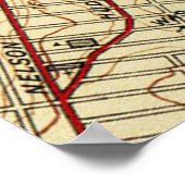 ウィーホーケン、ユニオン・シティ&ウエスト・ニューヨークの地図（1935年） ポスター (角)