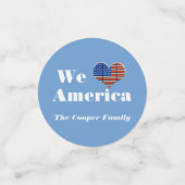 ウィーラブアメリカ名前をカスタムする コンフェッティ (スモール正面)