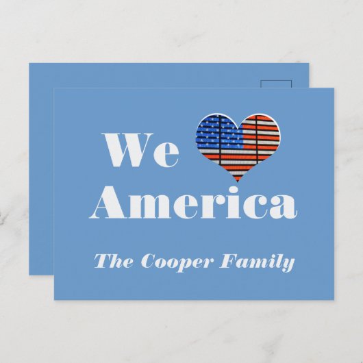 ウィーラブアメリカ名前をカスタムする ポストカード (正面/裏面)