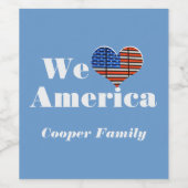 ウィーラブアメリカ名前をカスタムする ワインラベル (シングルラベル)