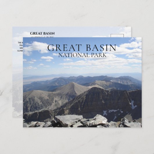 ウィーラーピークサミッ素晴らしトビューバネットNP，ネバダ ポストカード (正面/裏面)