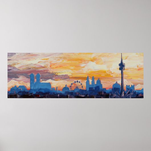 ウィーンとオクトバーフェストとミュンヘンのスカイライン ポスター (正面)