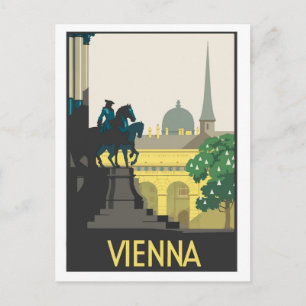 ウィーンのイラスト、ヴィンテージな旅行ポストカード ポストカード
