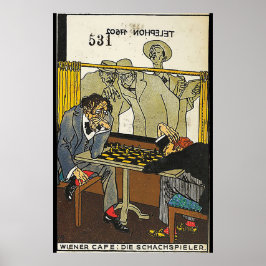 ウィーンのカフェ：チェスの選手(ウィーンのカフェ：死 ポスター