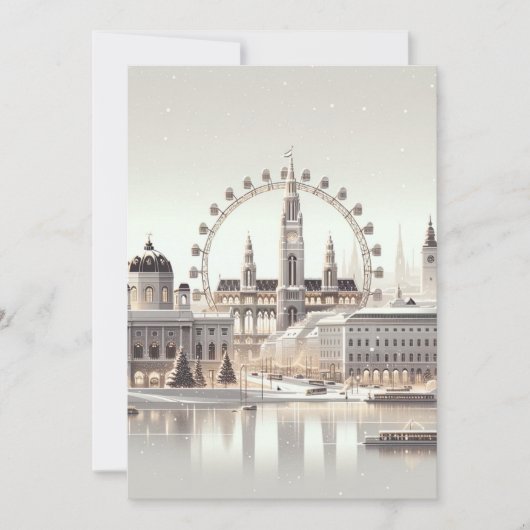 ウィーンのクリスマススプレンダー – ミニマリストホリデー シーズンカード (正面)
