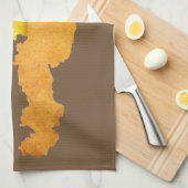 ウィーンのシュニッツェル-オーストリアの地図 キッチンタオル (四つ折り)