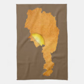 ウィーンのシュニッツェル-オーストリアの地図 キッチンタオル (縦)