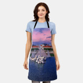 ウィーンの噴水に沈む夕日 エプロン (着用した状態)