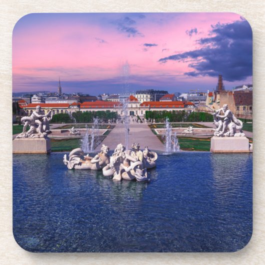 ウィーンの噴水に沈む夕日 コースター (正面)