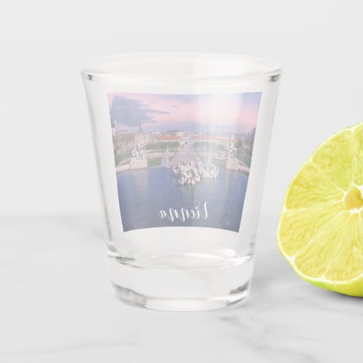 ウィーンの噴水に沈む夕日 ショットグラス (裏面)