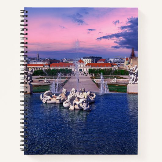 ウィーンの噴水に沈む夕日 ノートブック (正面)