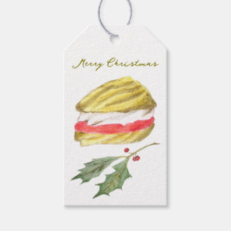 ウィーンの渦巻きビスケットのクリスマスイラスト ギフトタグ