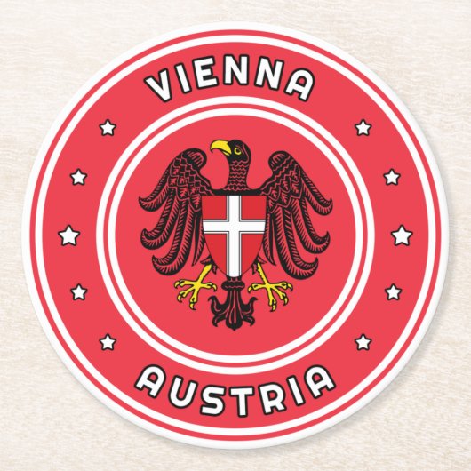 ウィーンの紋章、オーストリア ラウンドペーパーコースター (正面)