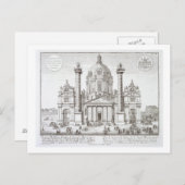 ウィーンの聖チャールズ・ボロメオ教会(1538-84) ポストカード (正面/裏面)