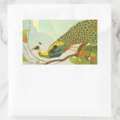 ウィーンアールヌーボーピーコック 長方形シール (バッグ)