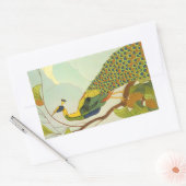 ウィーンアールヌーボーピーコック 長方形シール (封筒)