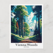 ウィーンウッズオーストリアヴィンテージトラベルイラストレーション ポストカード (正面)