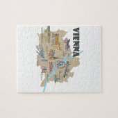 ウィーンオーストリアの地図の概観 ジグソーパズル (横)