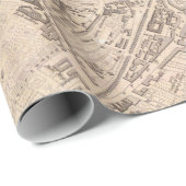 ウィーンオーストリアアンティーク地図（1844年）ヴィンテージワイン  ラッピングペーパー (ロールコーナー)