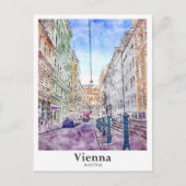 ウィーンオーストリアアートトラベル水彩手描き ポストカード (正面)