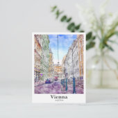 ウィーンオーストリアアートトラベル水彩手描き ポストカード (スタンド正面)