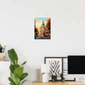 ウィーンオーストリアアートヴィンテージトラベルイラストレーション ポスター (ホームオフィス)