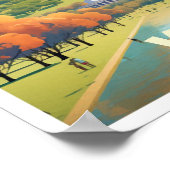 ウィーンオーストリアアートヴィンテージトラベルイラストレーション ポスター (角)