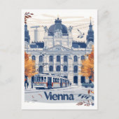 ウィーンオーストリアアートヴィンテージトラベルイラストレーション ポストカード (正面)