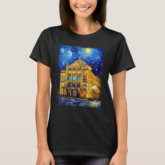 ウィーンオーストリアウィーン州オペラヴァンゴッホ Tシャツ (正面)