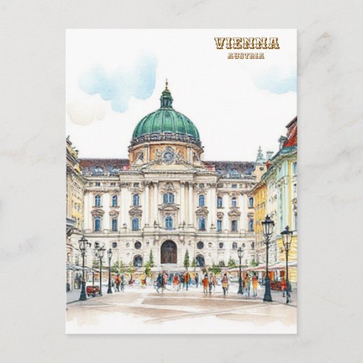 ウィーンオーストリアウォーター絵を描カラー ポストカード (正面)