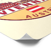 ウィーンオーストリアシティスカイラインエンブレム ポスター (角)