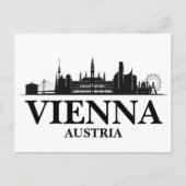 ウィーンオーストリアシティスケープ白黒 ポストカード (正面)