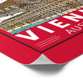 ウィーンオーストリアトラベルレトロエンブレム ポスター (角)