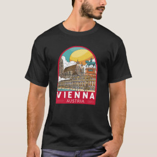 ウィーンオーストリアトラベルレトロエンブレム Tシャツ