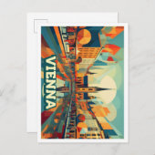 ウィーンオーストリアトラベル芸術的カラフル ポストカード (正面/裏面)