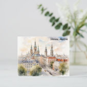 ウィーンオーストリアパノラマビューウォーター絵を描カラー ポストカード (スタンド正面)