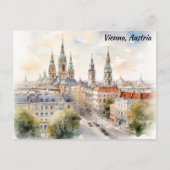 ウィーンオーストリアパノラマビューウォーター絵を描カラー ポストカード (正面)