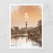 ウィーンオーストリアビューティフルカラースケッチ風景 ポストカード (正面)