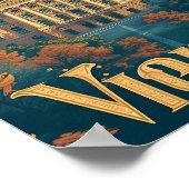 ウィーンオーストリアヴィンテージアートトラベルイラストレーション ポスター (角)