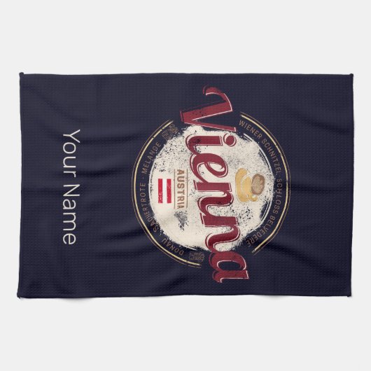 ウィーンオーストリアヴィンテージキャピタルヴィエンネーズメランゲ キッチンタオル (横)