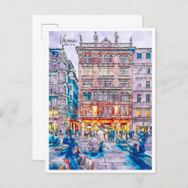 ウィーンオーストリアヴィンテージ旅行水の色 ポストカード